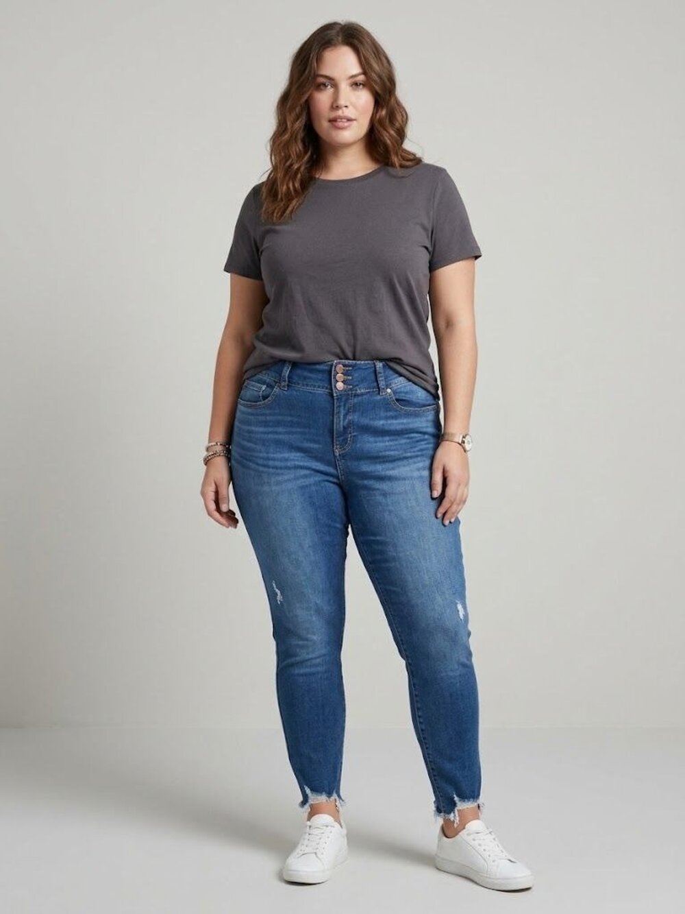 Torrid Womens Plus Size Super Soft Distressed Jeggings 20R Button Fly Medium Was